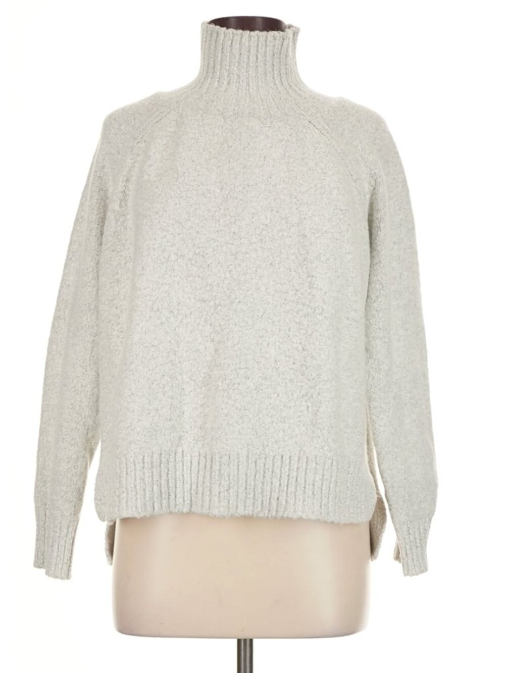 Gilli Women's Size Medium Mock Neck Turtleneck Sweater Light Gray Stretch LT1243
